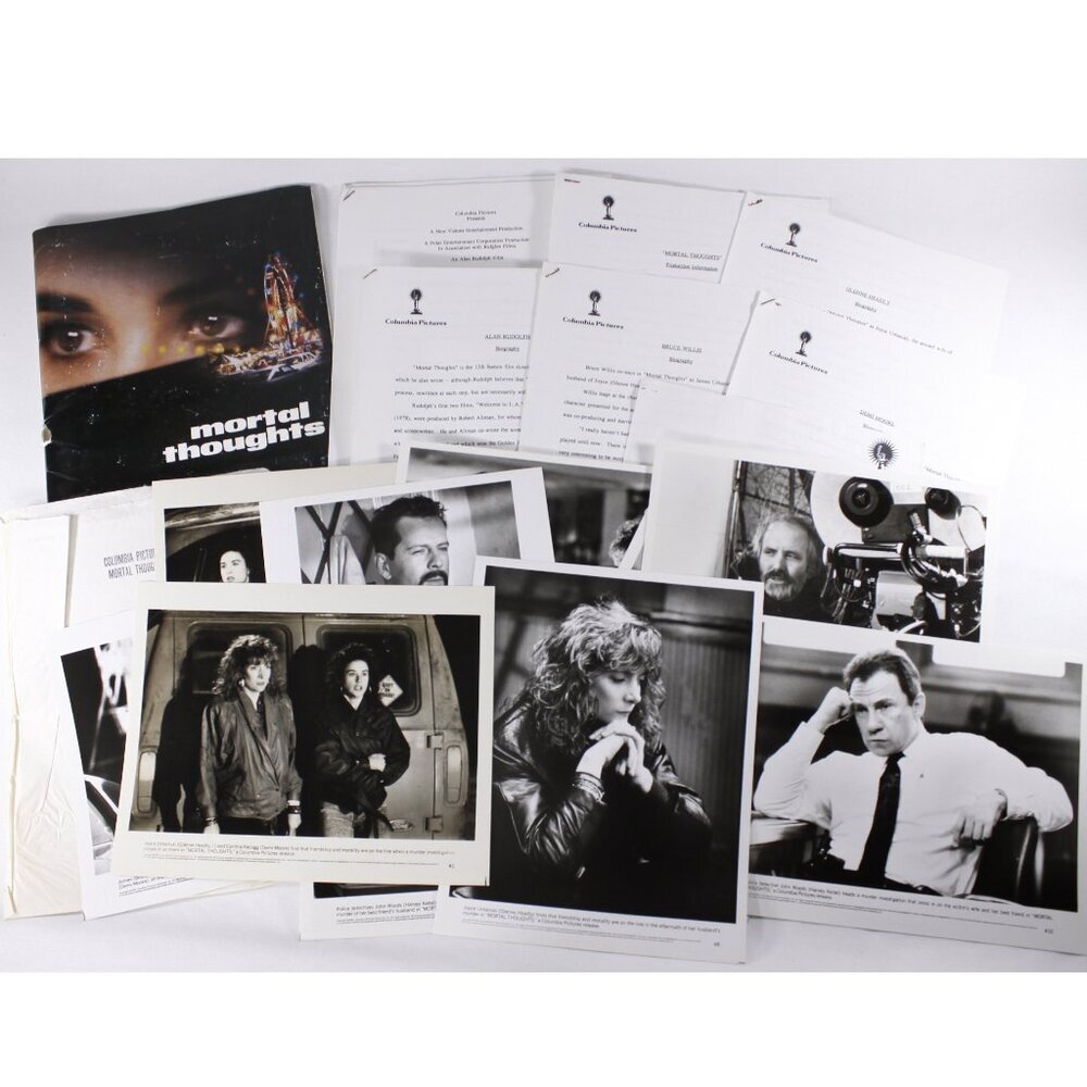 1991 Mortal Thoughts Movie press kit + 11 photo sheets + production notes, Demi
